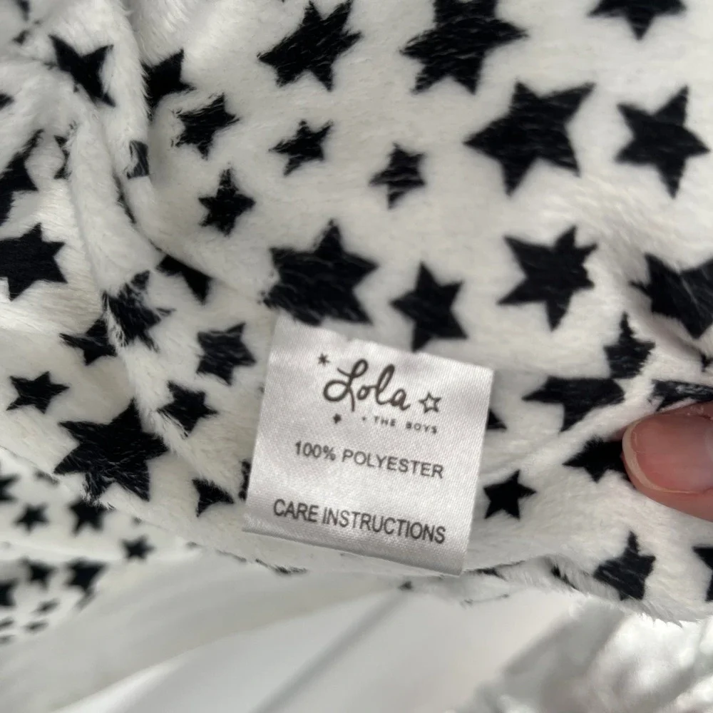 Lola + the Boys Sequins Star Bomber Jacket Kids Large White Iridescent Shimmer